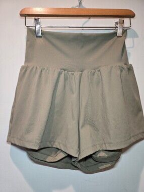 Halara Shorts SoftlyZero Airy Waisted 2-in-1 Cool Touch Medium Green Athletic